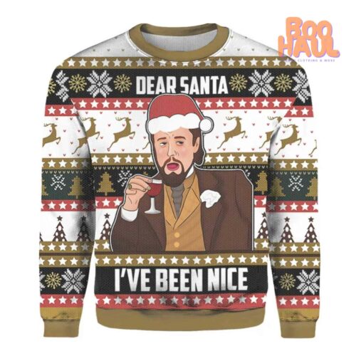 Leo Meme Dear Santa Ugly Sweatshirt