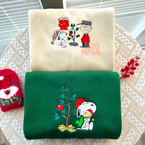 Snoopy and Charlie Brown Embroidery Sweatshirt