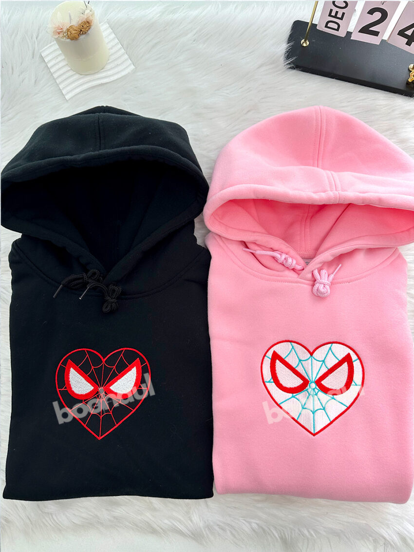 Valentine Spiderman and Spiderwoman – Embroidered Shirt