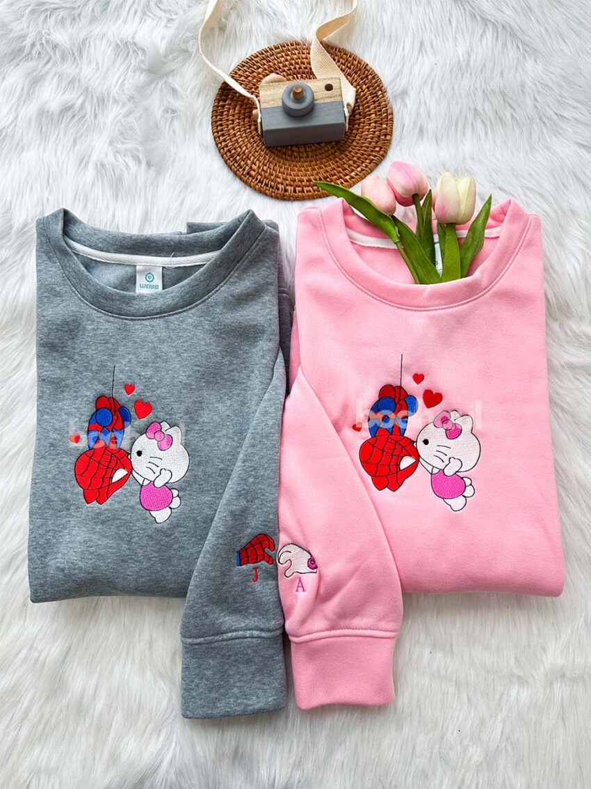 Adorable Spider Kitty – Embroidered Shirt