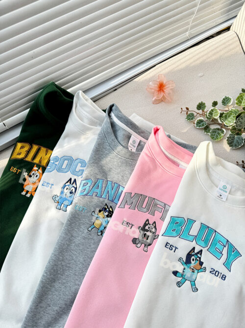 Bluey Family – Kids Embroidered Sweatshirt