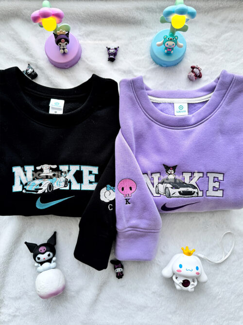 Kuromi Car & Cinnamoroll Car – Kids Embroidered Shirt