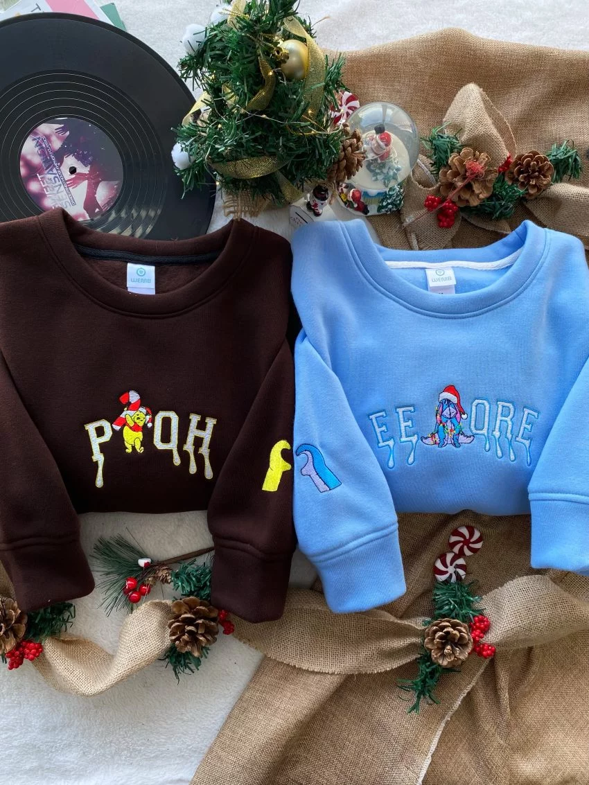 Christmas Winnie The Pooh & Eeyore – Embroidered Shirts