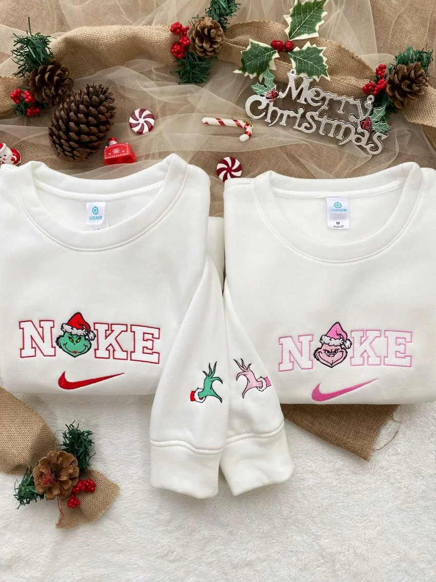 The Grinch Couple Christmas – Embroidered Shirts