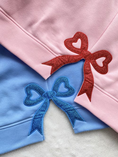 Christmas Stitch & Angel – Side Bow Embroidered Shirts