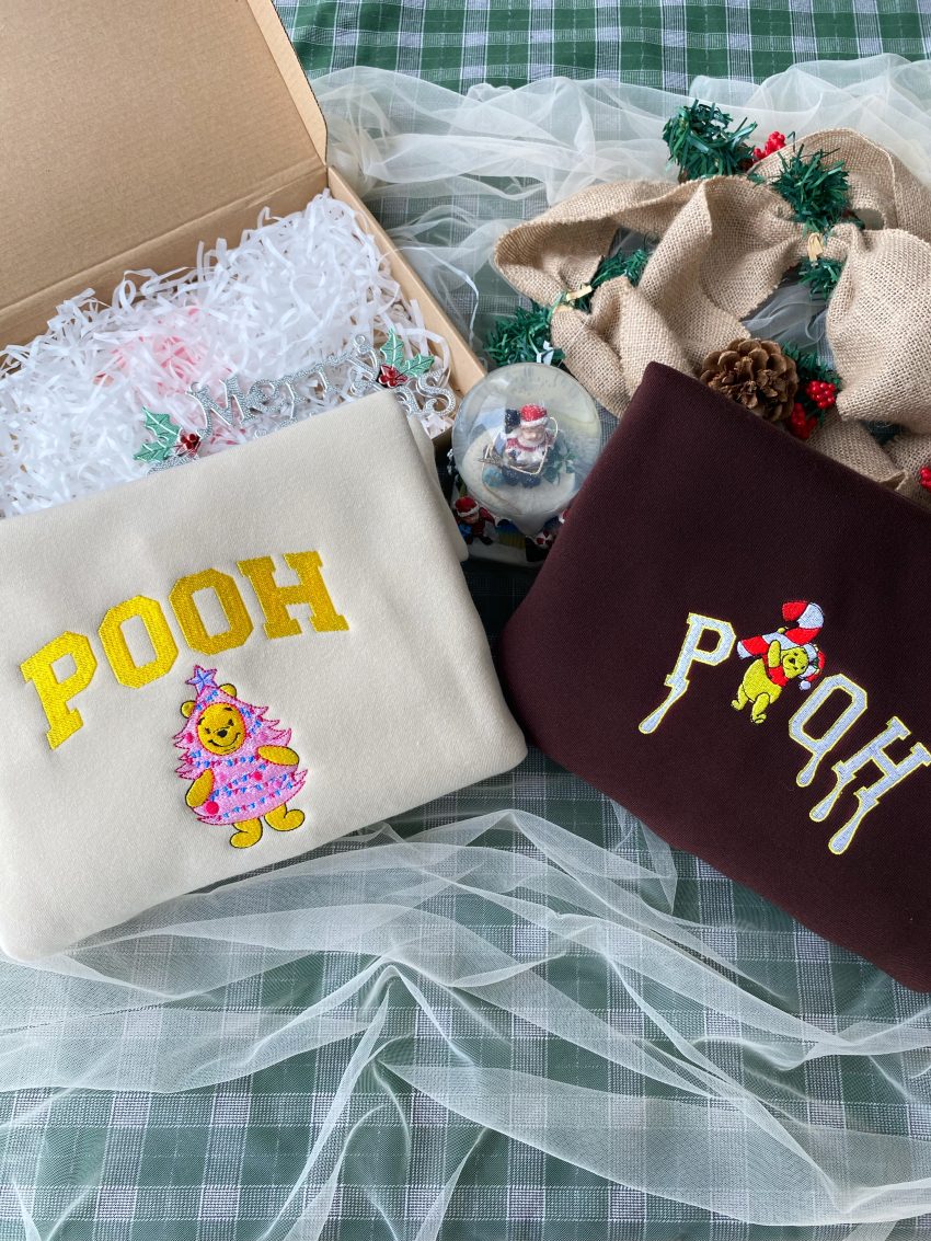 Christmas Winnie The Pooh – Embroidered Shirts