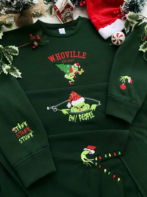 The Grinch Christmas – Embroidered Shirts