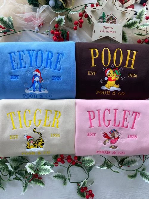 Christmas Winnie The Pooh & Friends Embroidered Shirt Standard