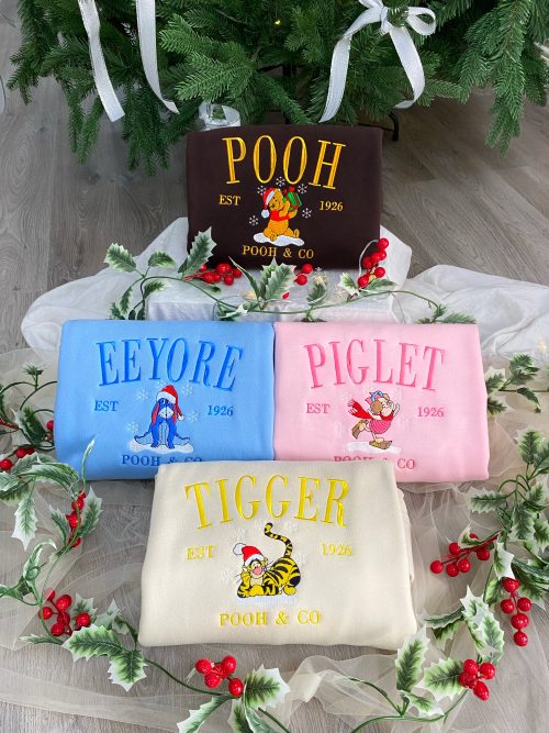 Christmas Winnie The Pooh & Friends Embroidered Shirt Standard