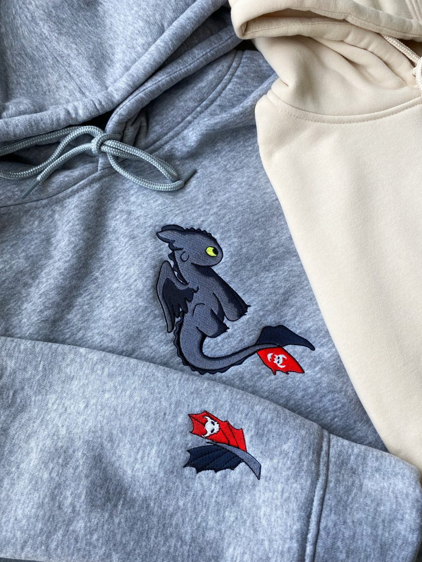 Night Fury and Light Fury – Embroidered Hoodie