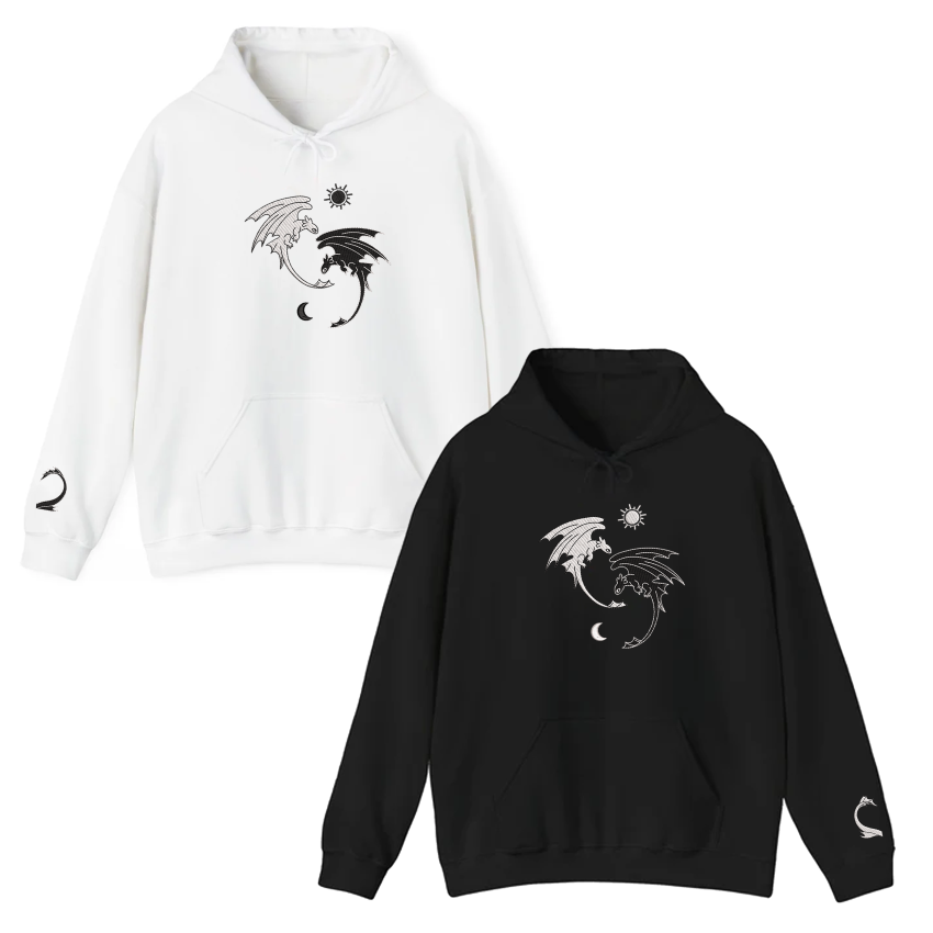 Night Fury and Light Fury 2 – Embroidered Hoodie