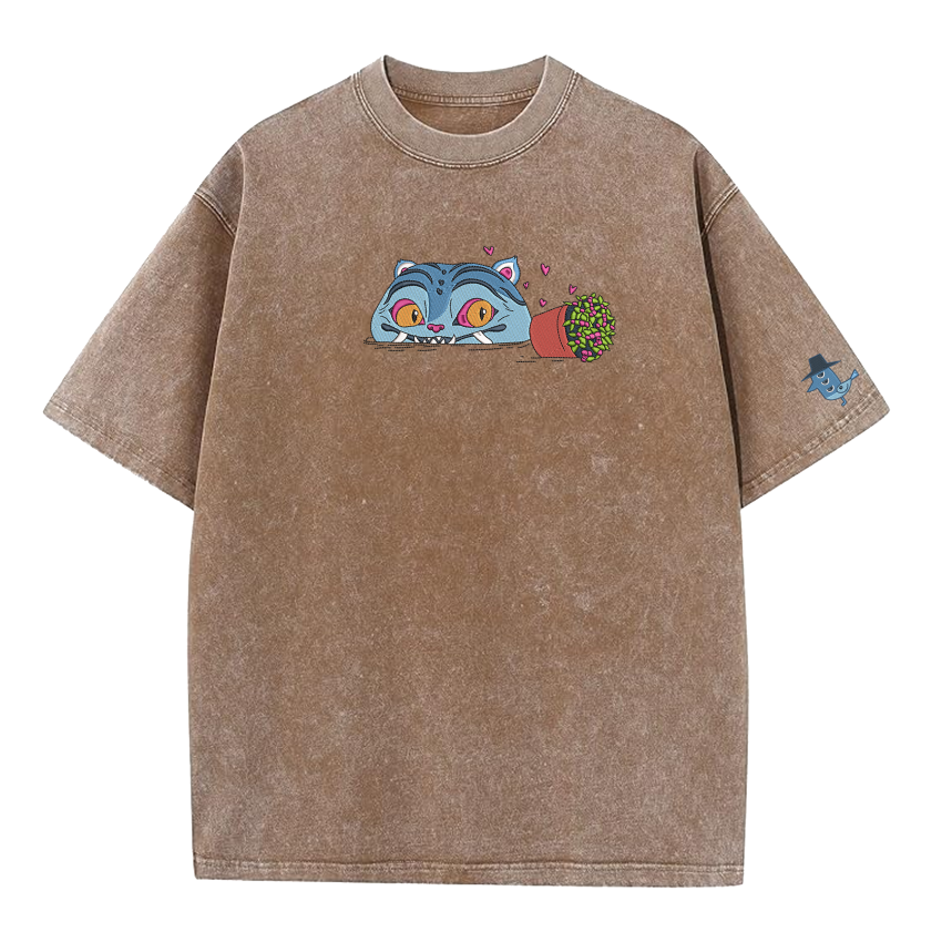 Derpy Tiger & Bird – Washed Tee