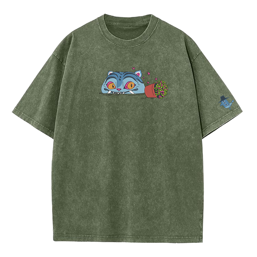 Derpy Tiger & Bird – Washed Tee