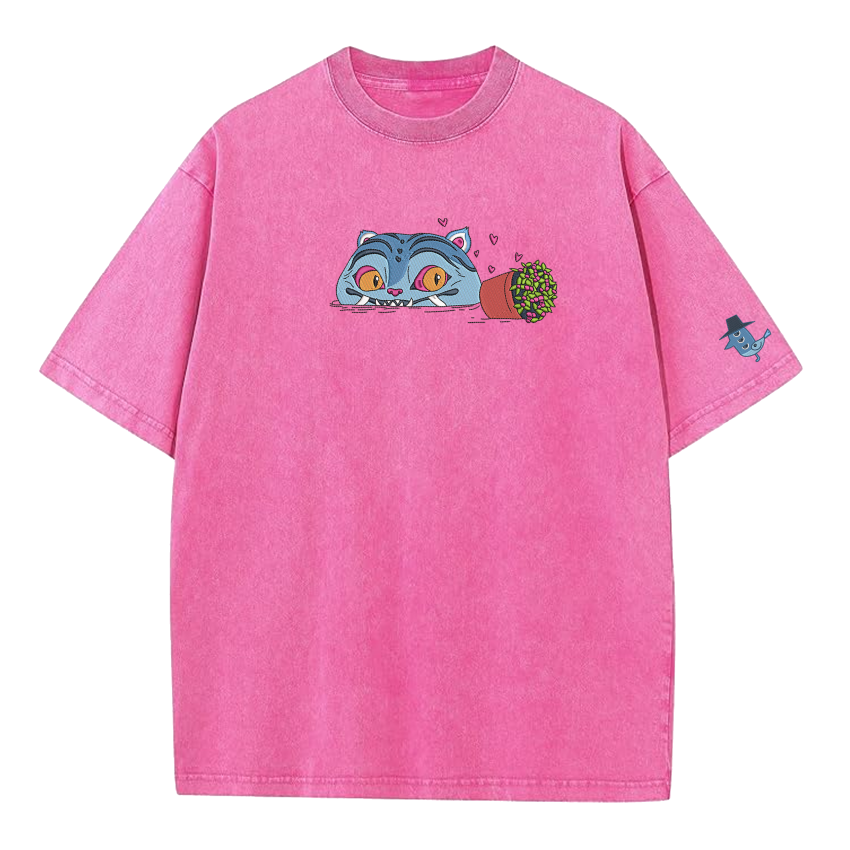 Derpy Tiger & Bird – Washed Tee
