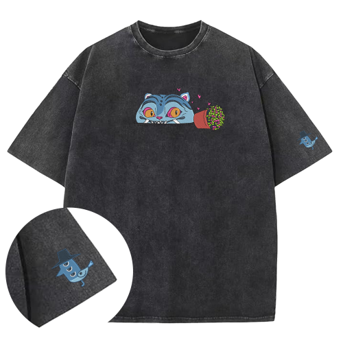 Derpy Tiger & Bird – Washed Tee