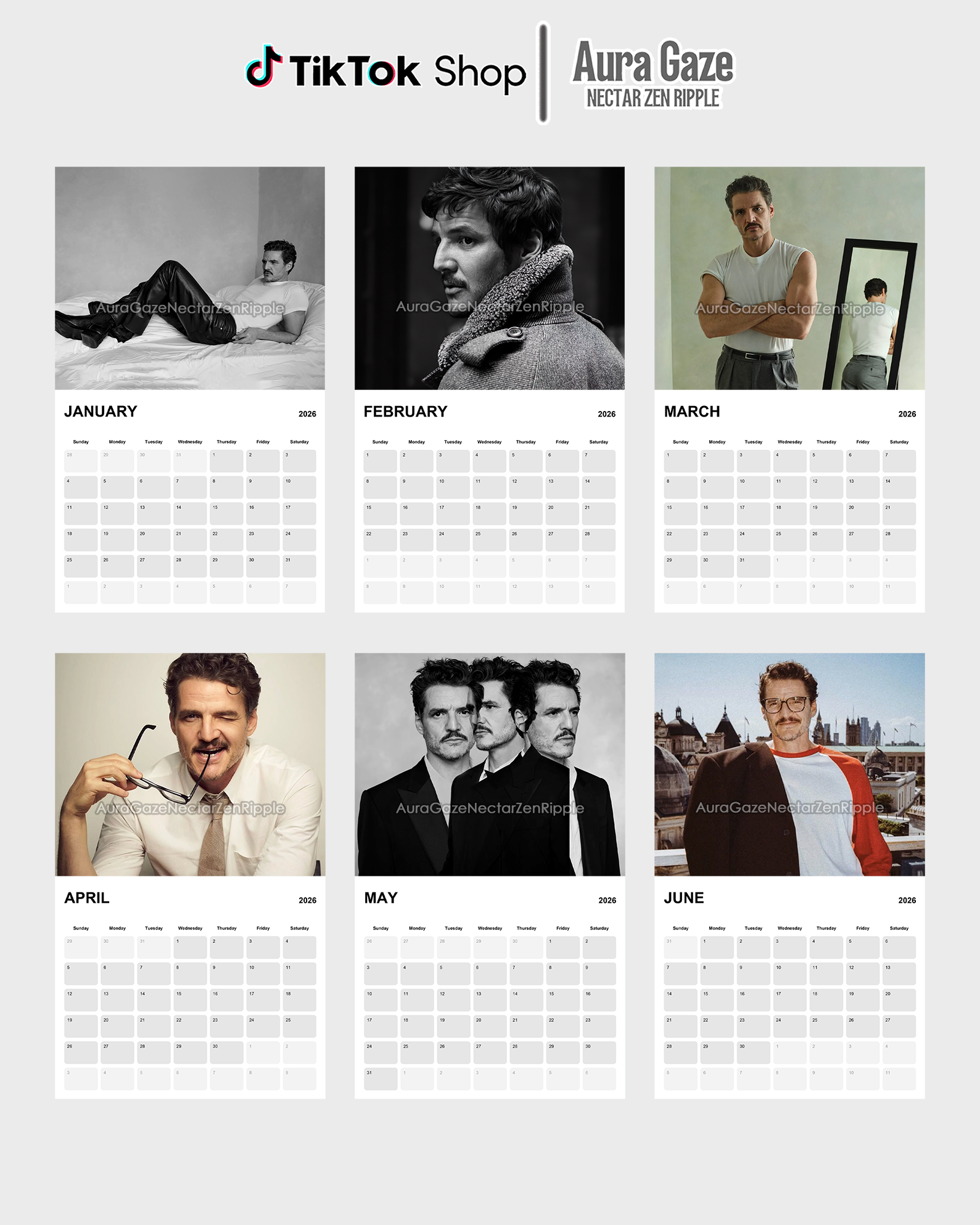 Pedro Pascal – 2026 Calendar Pedro Pascal – 2026 Calendar