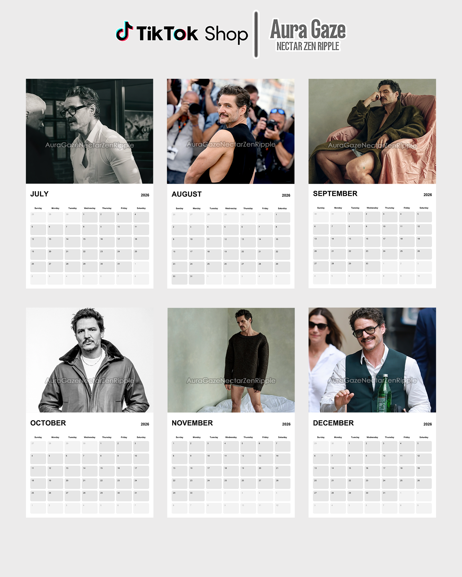 Pedro Pascal – 2026 Calendar Pedro Pascal – 2026 Calendar