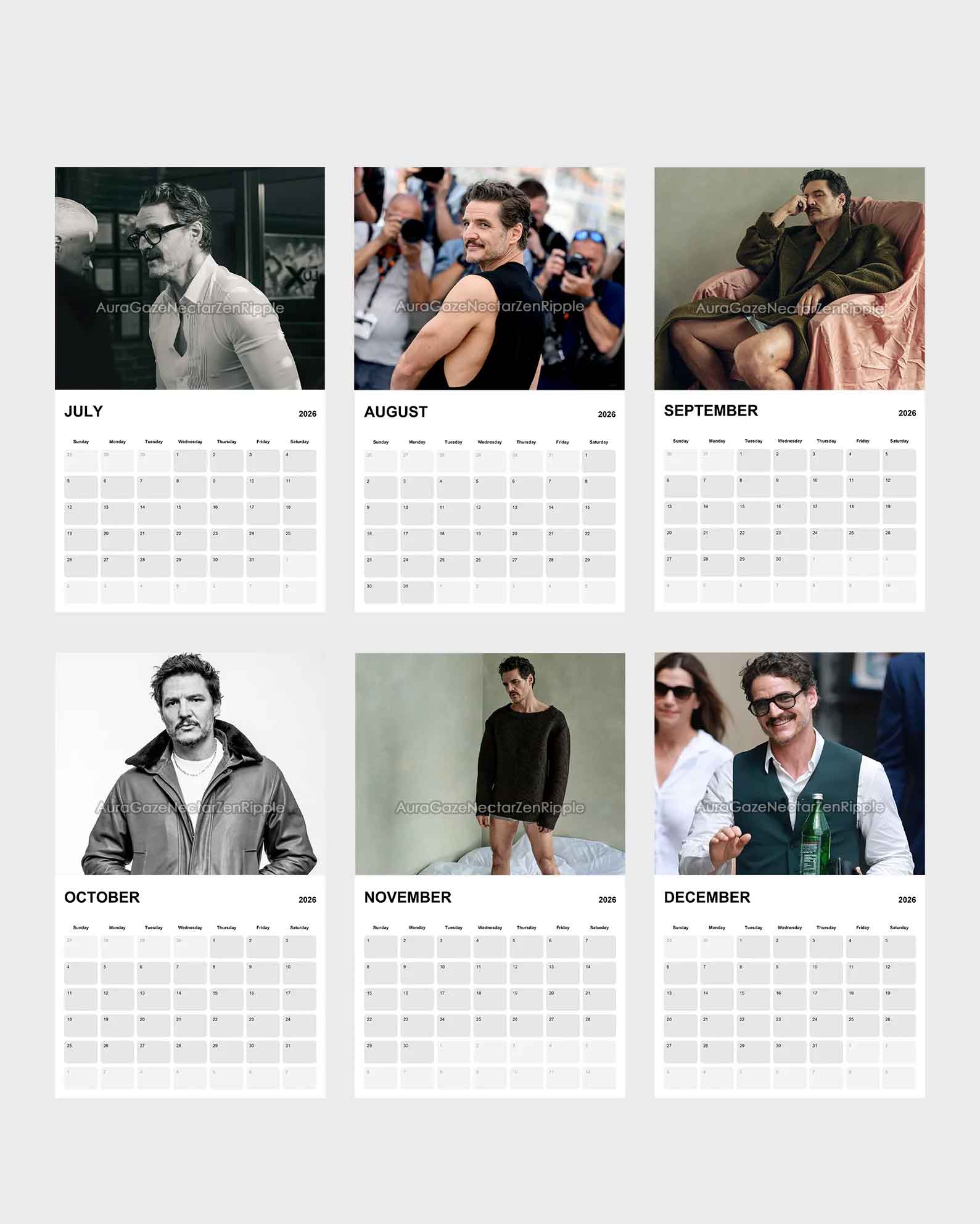 Pedro Pascal – 2026 Calendar Pedro Pascal – 2026 Calendar