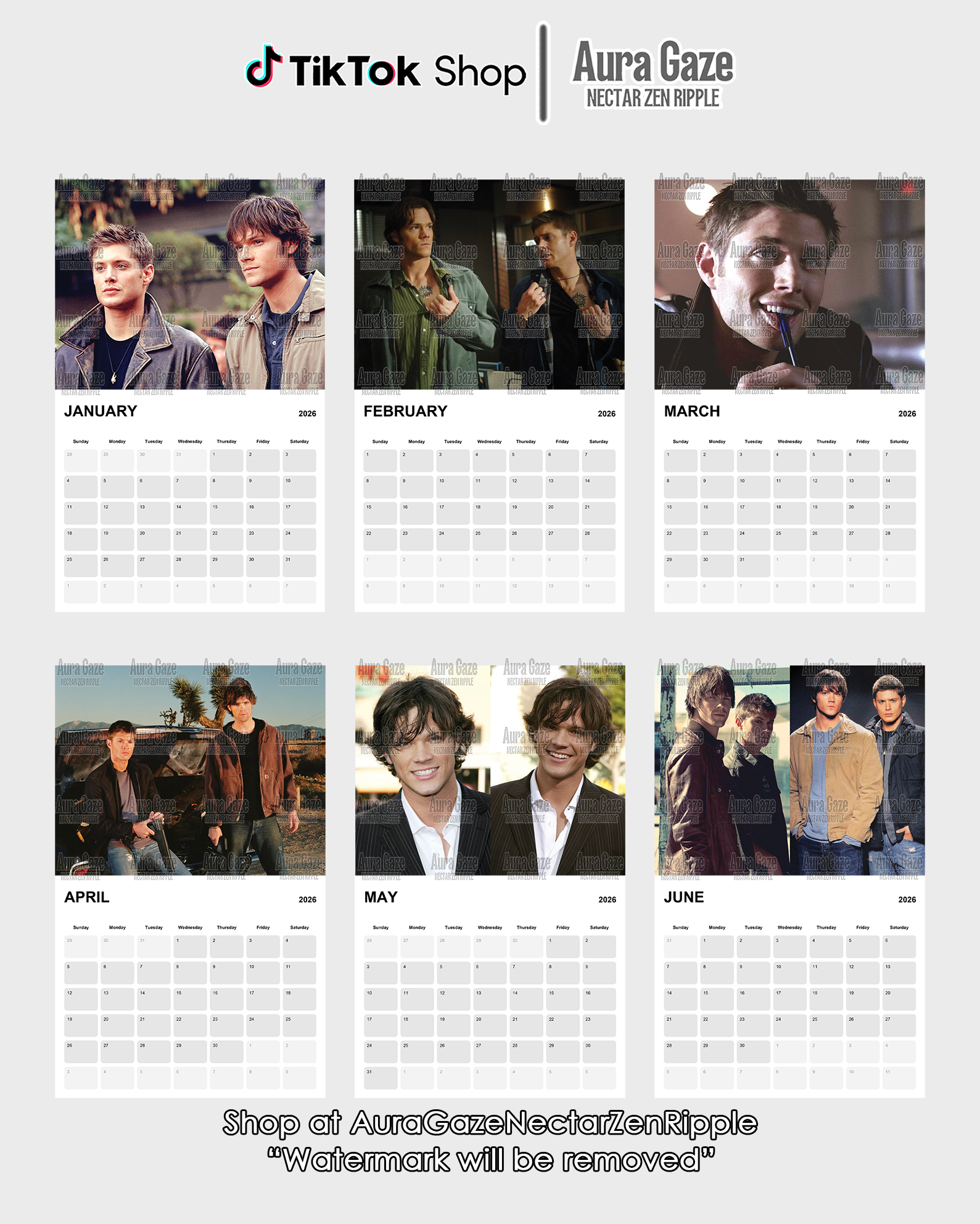 Sam & Dean Winchester – 2026 Calendar Sam & Dean Winchester – 2026 Calendar