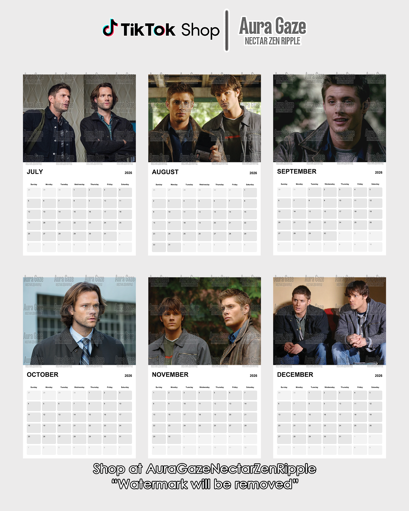 Sam & Dean Winchester – 2026 Calendar Sam & Dean Winchester – 2026 Calendar