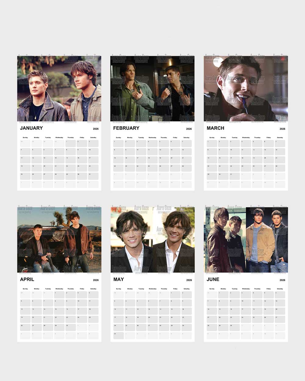 Sam & Dean Winchester – 2026 Calendar Sam & Dean Winchester – 2026 Calendar