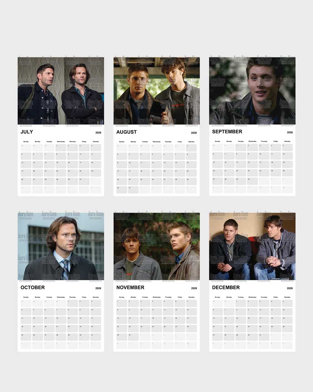 Sam & Dean Winchester – 2026 Calendar Sam & Dean Winchester – 2026 Calendar