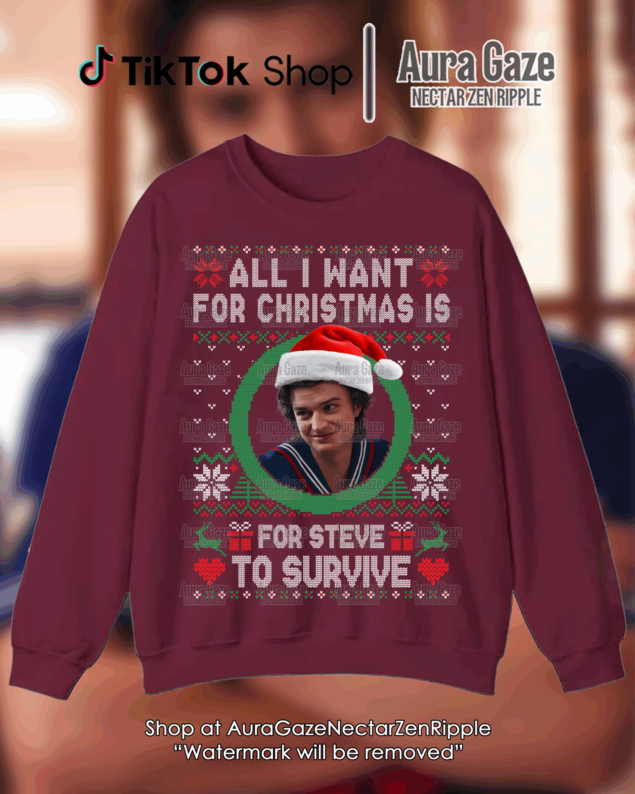 All I Want For Christmas Is For Steve To Survive – Sweatshirt All I Want For Christmas Is For Steve To Survive – Sweatshirt