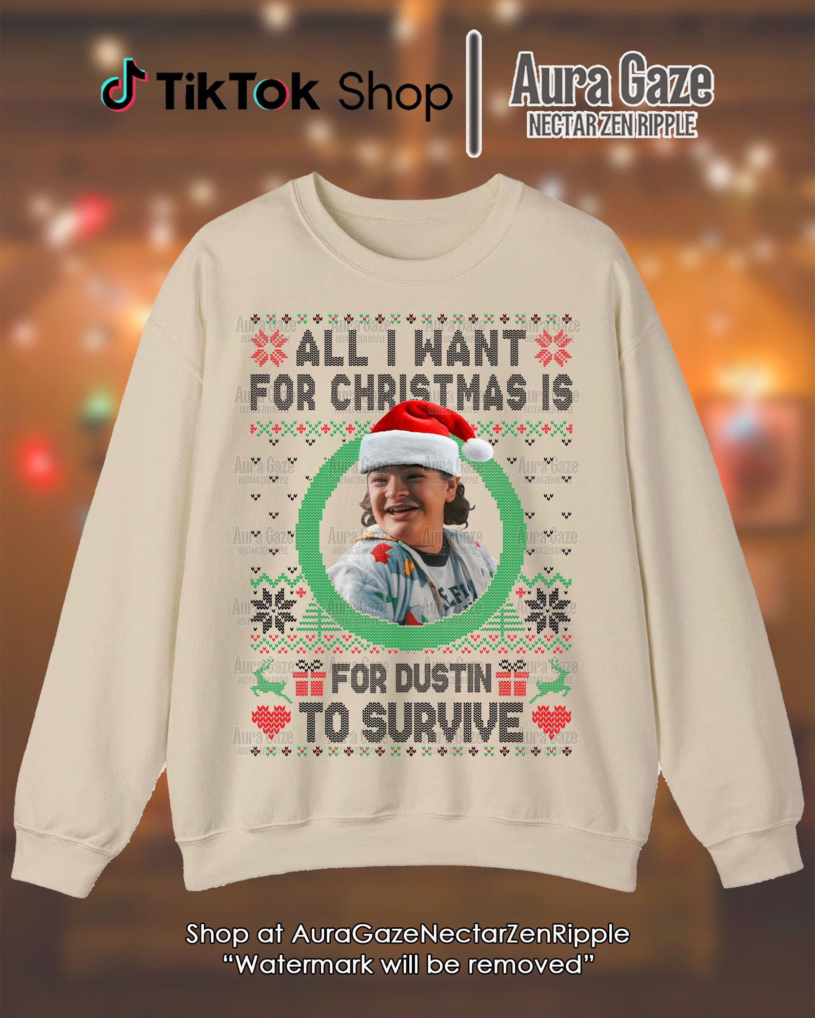 All I Want For Christmas Is For Dustin To Survive – Sweatshirt All I Want For Christmas Is For Dustin To Survive – Sweatshirt